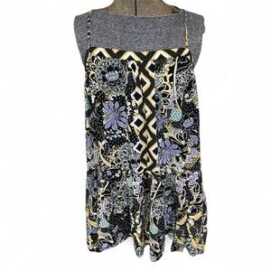 Free People Black and Gold Patterned Dress